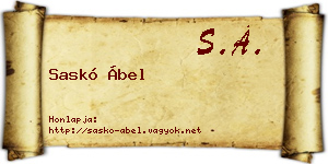 Saskó Ábel névjegykártya